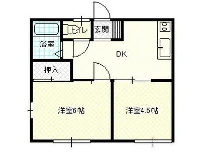 ドリームハイツ(2DK/1階)の間取り写真