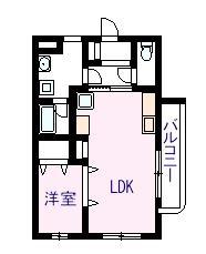 エバスマイルT(1LDK/2階)の間取り写真