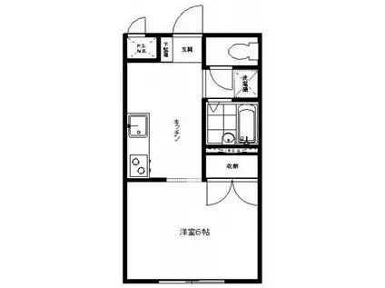 ドゥ・青葉(1K/1階)の間取り写真