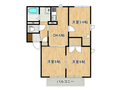 ファミーレ(3DK/2階)の間取り写真