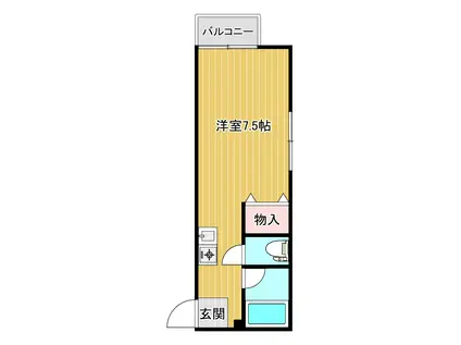 エクセル米山(ワンルーム/1階)の間取り写真