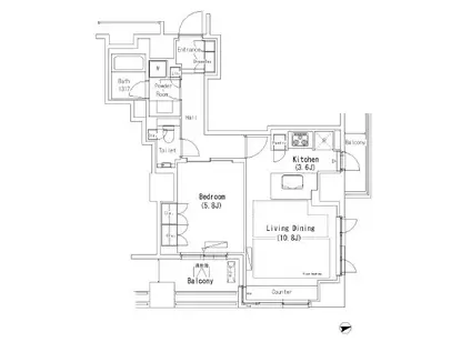 パークアクシス代官山(1LDK/4階)の間取り写真
