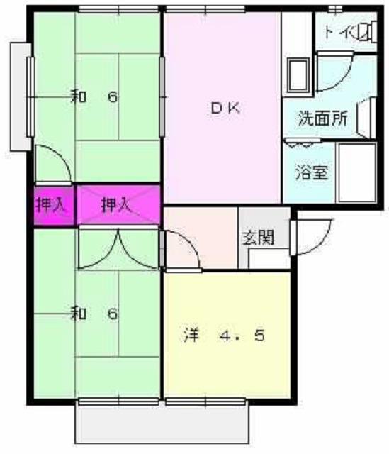 ハイツ二番館(3DK/2階)の間取り写真