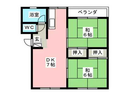 ヴィラ・カルマ(2DK/3階)の間取り写真