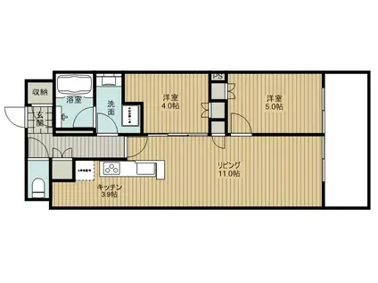 プレミストタワー針中野駅前(2LDK/3階)の間取り写真