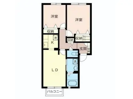 プレジオ(2LDK/1階)の間取り写真