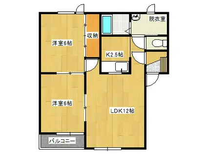 ハイセレールホンダ(2LDK/2階)の間取り写真