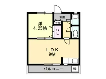 グランディオ(1LDK/4階)の間取り写真