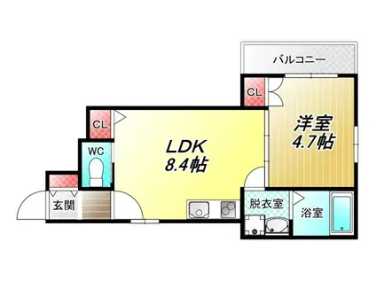 グローリア西昇(1LDK/1階)の間取り写真
