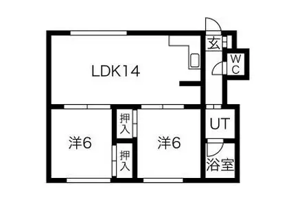 本間ハイツ(2LDK/3階)の間取り写真