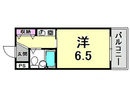 シェルプール弐番館(ワンルーム/3階)の間取り写真