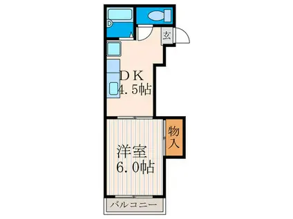 藤ノ森コーポ(1DK/2階)の間取り写真