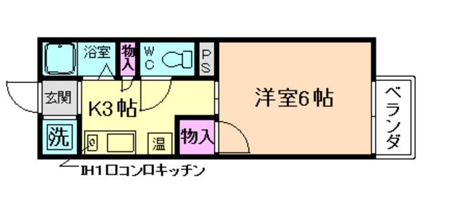ハイツスバル(1K/1階)の間取り写真
