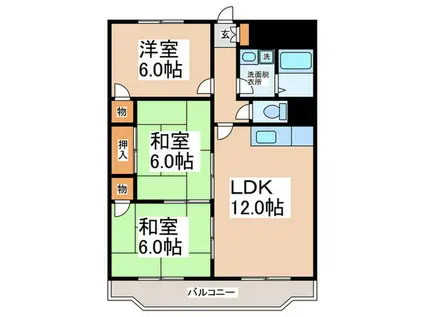 メゾン塚本(3LDK/2階)の間取り写真