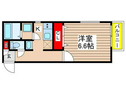 グランニール稲毛東II(1K/1階)の間取り写真