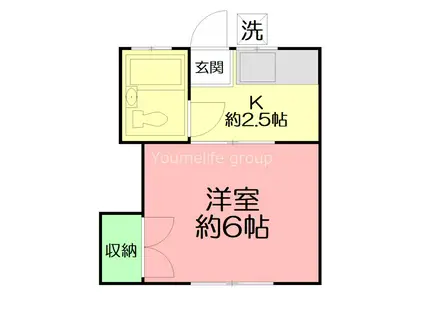 第2湘南ハイツ(1K/2階)の間取り写真