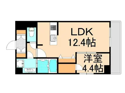 アレスグーテ北千住(1LDK/2階)の間取り写真