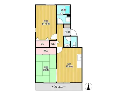 フレンド灘北(2DK/3階)の間取り写真