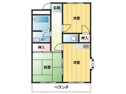 富士栄町マンション(2LDK/2階)の間取り写真