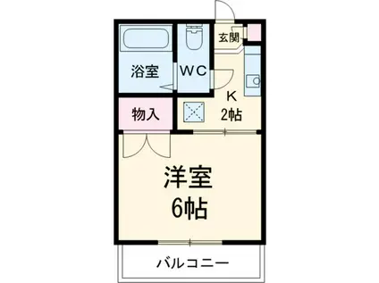 コーポ富士I(1K/2階)の間取り写真