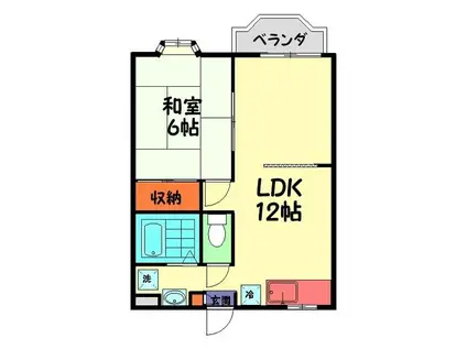 カーサディアモーレ(1LDK/1階)の間取り写真