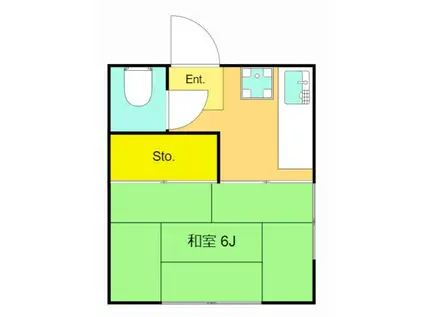 末広荘(1K/1階)の間取り写真