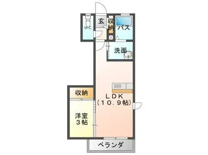 シャーメゾンSK(1LDK/2階)の間取り写真