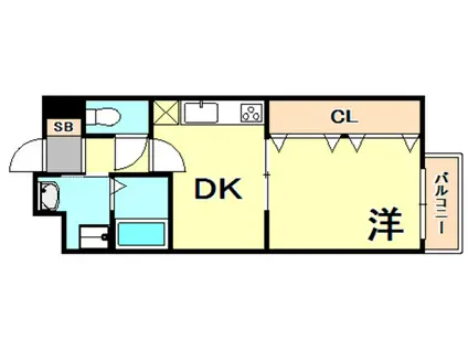 コスタレイ神戸三宮(1DK/7階)の間取り写真