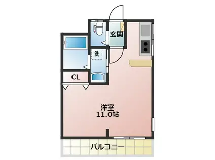 高島平第一日関コーポ(ワンルーム/5階)の間取り写真