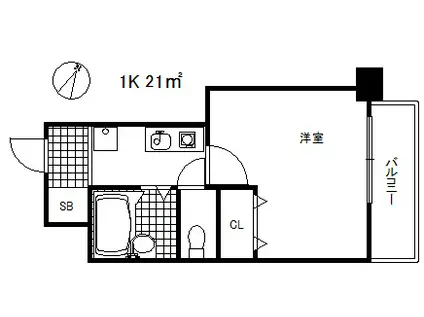 オーロラコート兵庫駅前(1K/7階)の間取り写真
