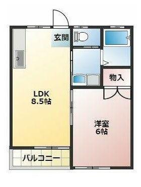 MPーVI番館(1LDK/2階)の間取り写真