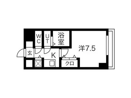 ONE ROOF FLAT FUKUSHIMA(1K/8階)の間取り写真