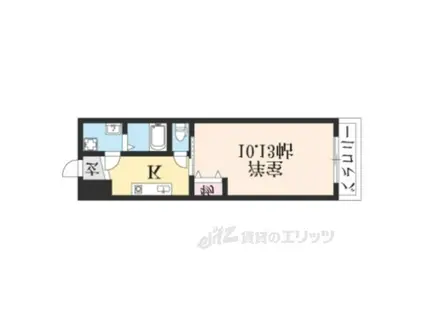 ＪＲ山陰本線 二条駅 徒歩15分 5階建 築9年(1K/1階)の間取り写真