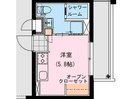 THE ROCK APT(ワンルーム/2階)の間取り写真