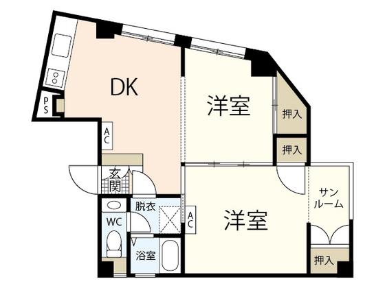 モチダビル(1LDK/3階)の間取り写真