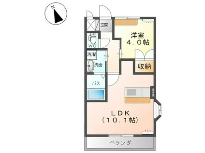 ラフィネ(1LDK/1階)の間取り写真
