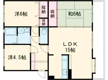 第2ファミーユ半田(3LDK/4階)の間取り写真