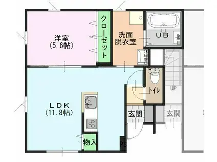 サンパレス山代I(1LDK/1階)の間取り写真