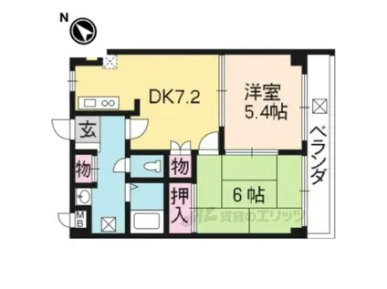 コアロード鷹ヶ峰(2DK/1階)の間取り写真