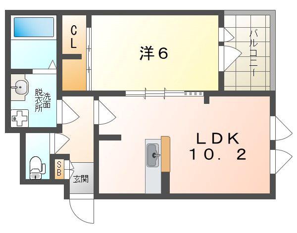 ロワール(1LDK/3階)の間取り写真