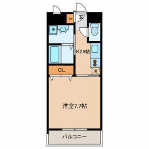 ベルメゾン梅ヶ丘(1K/1階)の間取り写真