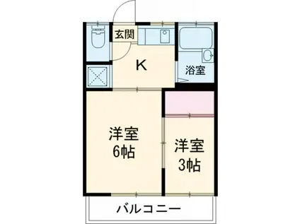 レジデンス中島(2K/3階)の間取り写真