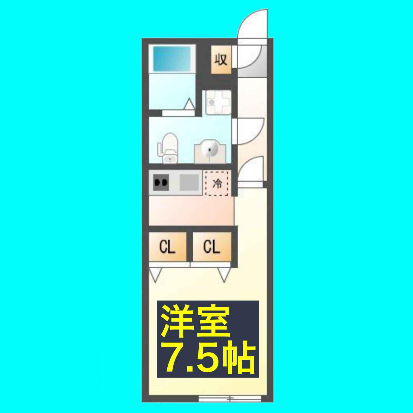 BRANCHE千種公園(ワンルーム/1階)の間取り写真