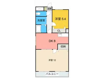 マーレ荘知立(2DK/2階)の間取り写真