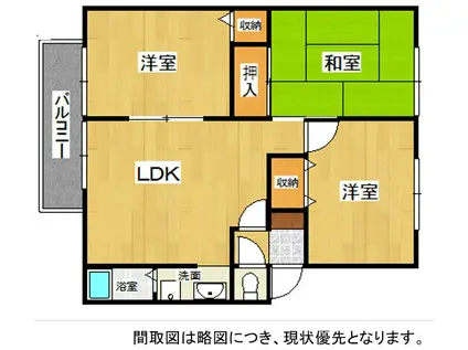 サンビレッジレグルスガーデンC棟(3LDK/2階)の間取り写真