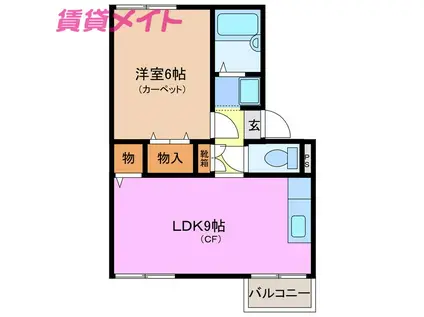 アーバンドリーム(1LDK/2階)の間取り写真