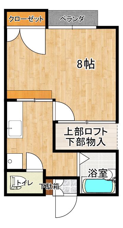 ハイネックス56(1K/2階)の間取り写真