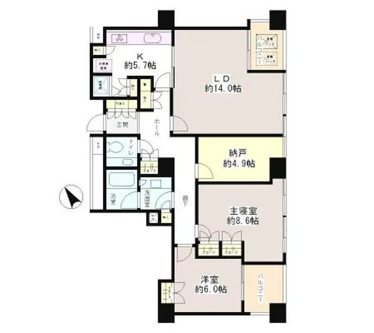小石川パークタワー 5階階 間取り
