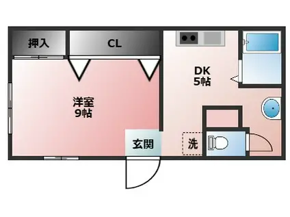 ルート52(1DK/1階)の間取り写真
