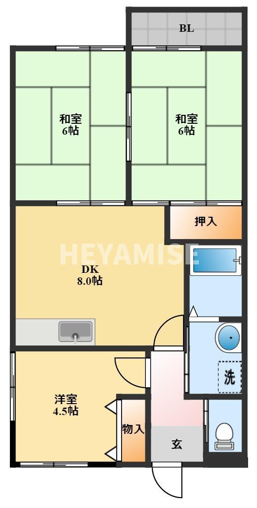 葡萄の樹II(3LDK/1階)の間取り写真
